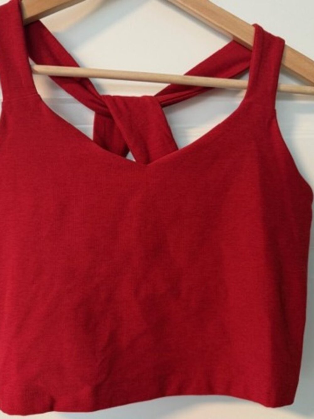 Beyond Yoga Twist Thru Crop Tank in Red - Picture 3 of 8